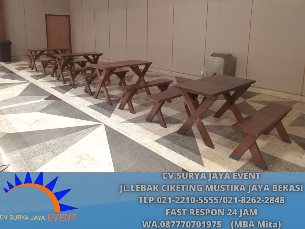 Rental Meja Kursi Taman  Kayu Kualitas Baik Area Jakarta
