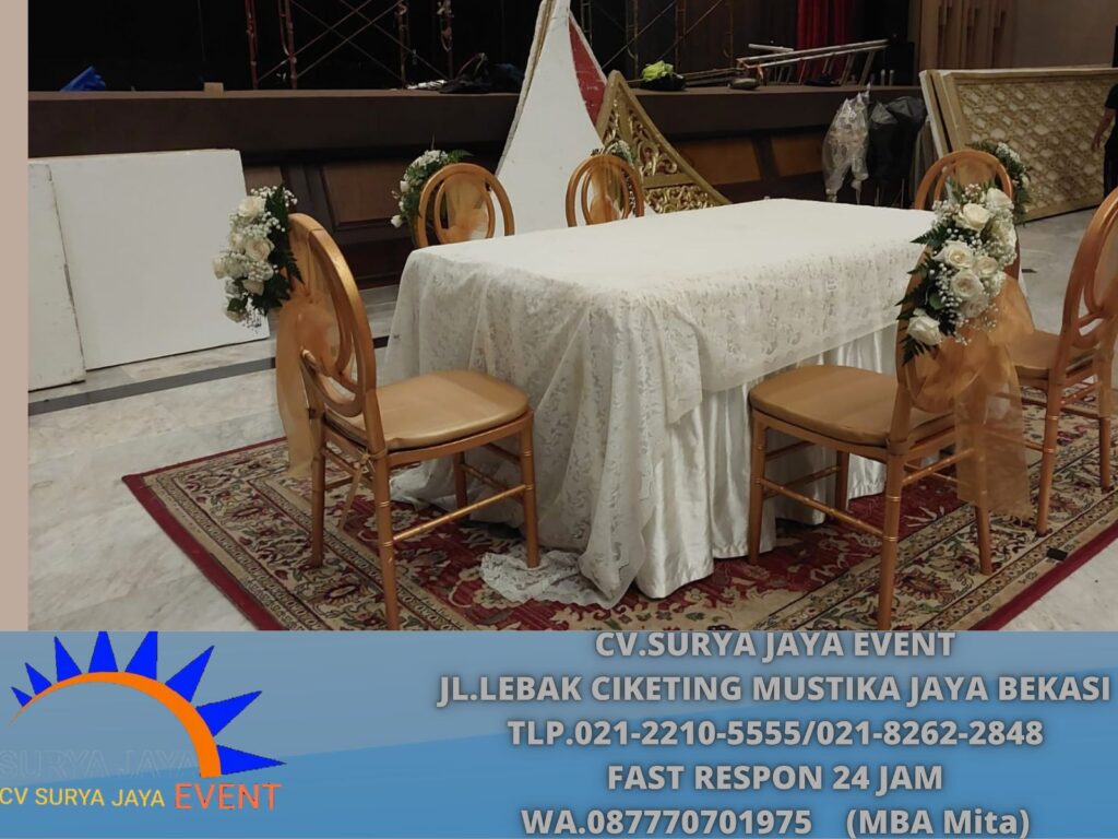 Rental Kursi Olivia Dan Tiffany Kayu Warna Gold Area Simpruk