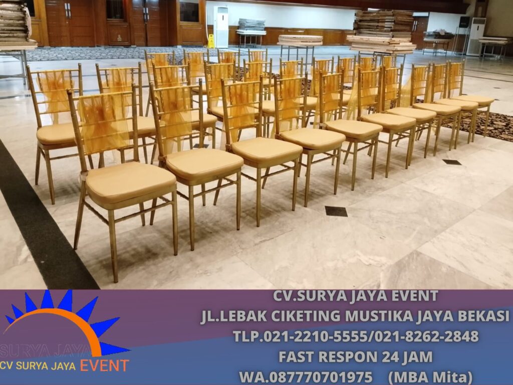 Rental Kursi Olivia Dan Tiffany Kayu Warna Gold Area Simpruk