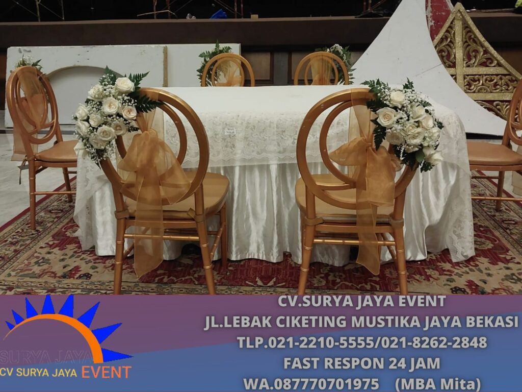 Rental Kursi Olivia Dan Tiffany Kayu Warna Gold Area Simpruk