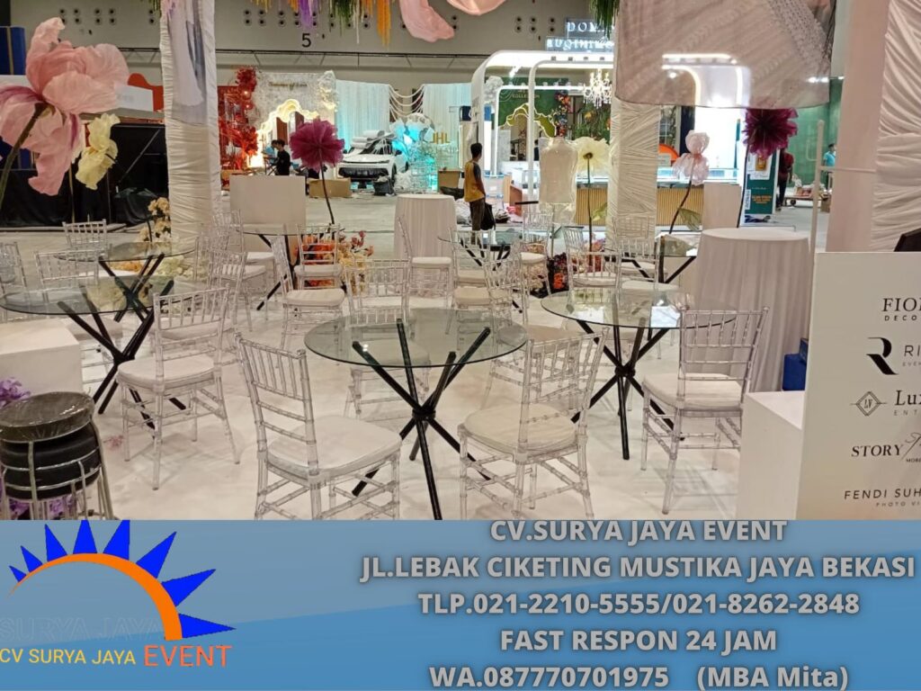 Sewa Kursi Tiffany Acrylic,Meja Dealing,Barstool PIK 2