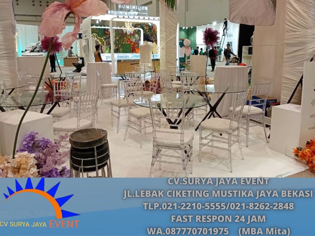 Sewa Kursi Tiffany Acrylic,Meja Dealing,Barstool PIK 2