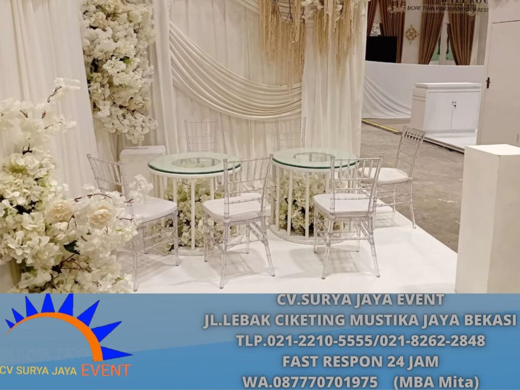 Sewa Kursi Tiffany Acrylic,Meja Dealing,Barstool PIK 2