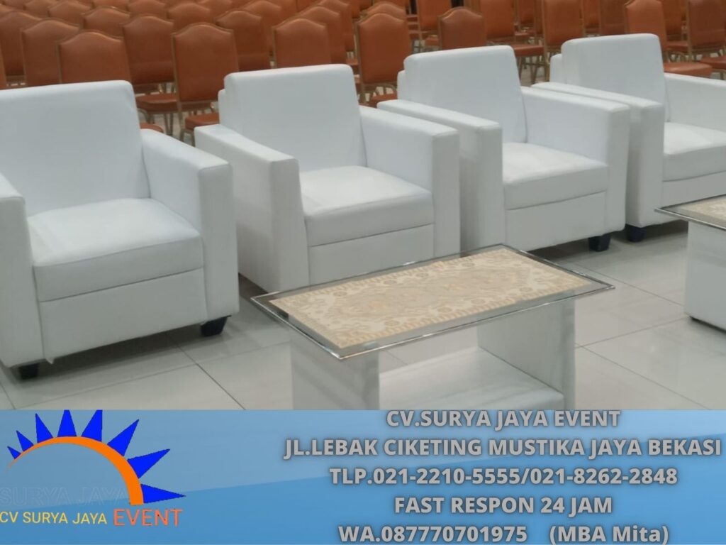 Rental Sofa Single Putih Event Stiabudi Jakarta Selatan