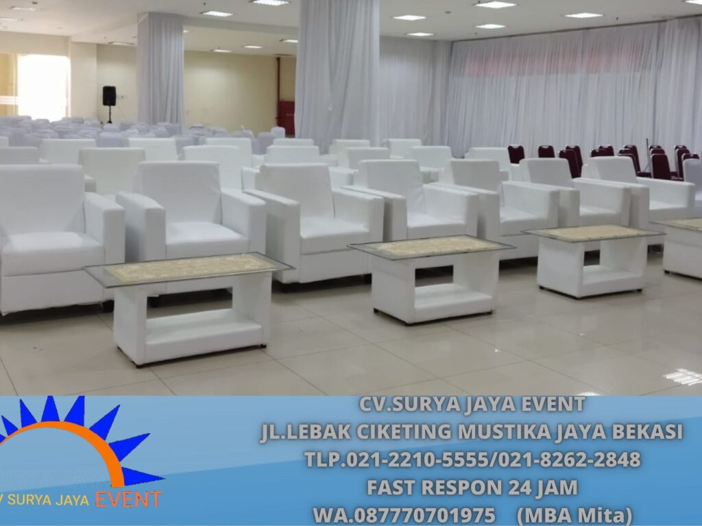Rental Sofa Single Putih Event Stiabudi Jakarta Selatan