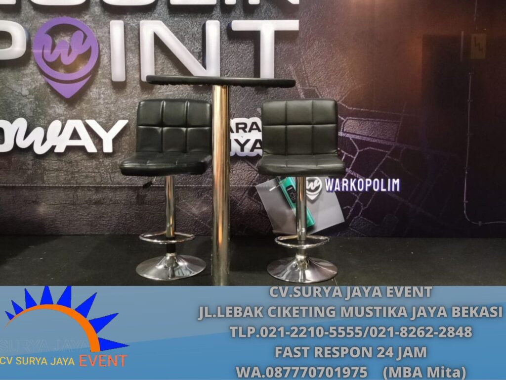 Sewa Meja Bar,Kursi bar Hitam Event Area Bogor