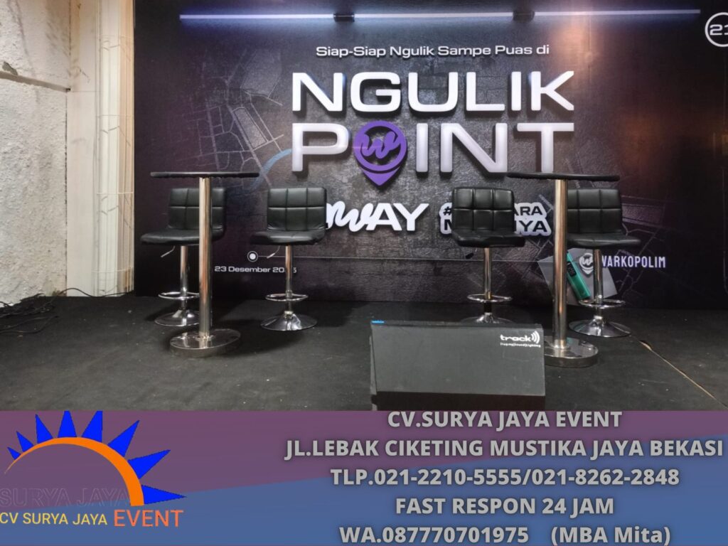 Sewa Meja Bar,Kursi bar Hitam Event Area Bogor