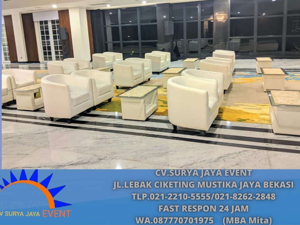 Rental Meja Kaca VIP,Sofa Oval Set Bersih Terawat Area Depok