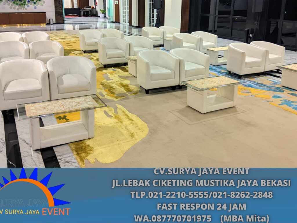 Rental Meja Kaca VIP,Sofa Oval Set Bersih Terawat Area Depok