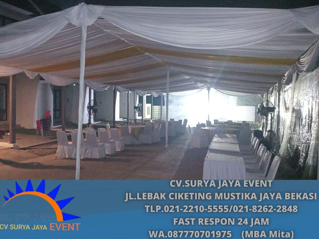 Sewa Tenda Dekorasi Serut Dan Poni Putih Jakarta