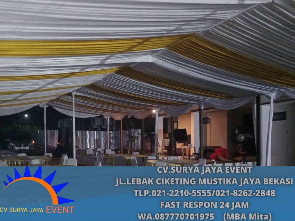 Rental Tenda Dekor Kain Serut Putih Jakarta