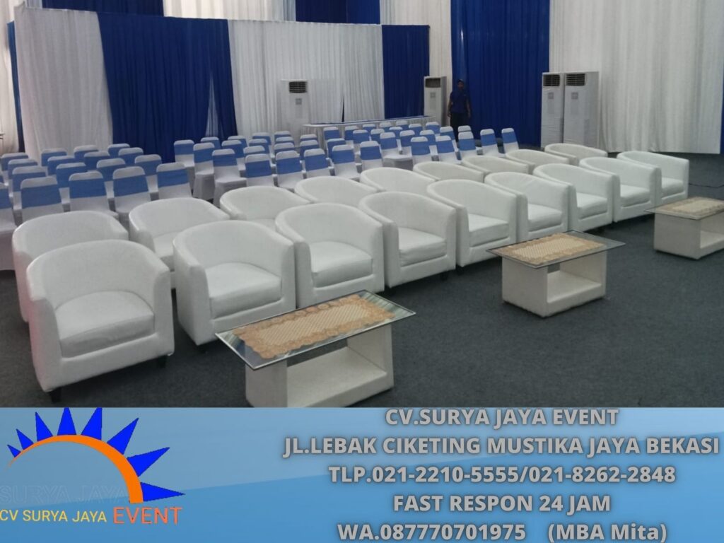 Sewa Sofa Kotak Dan Oval Putih Bersih area Jakpus