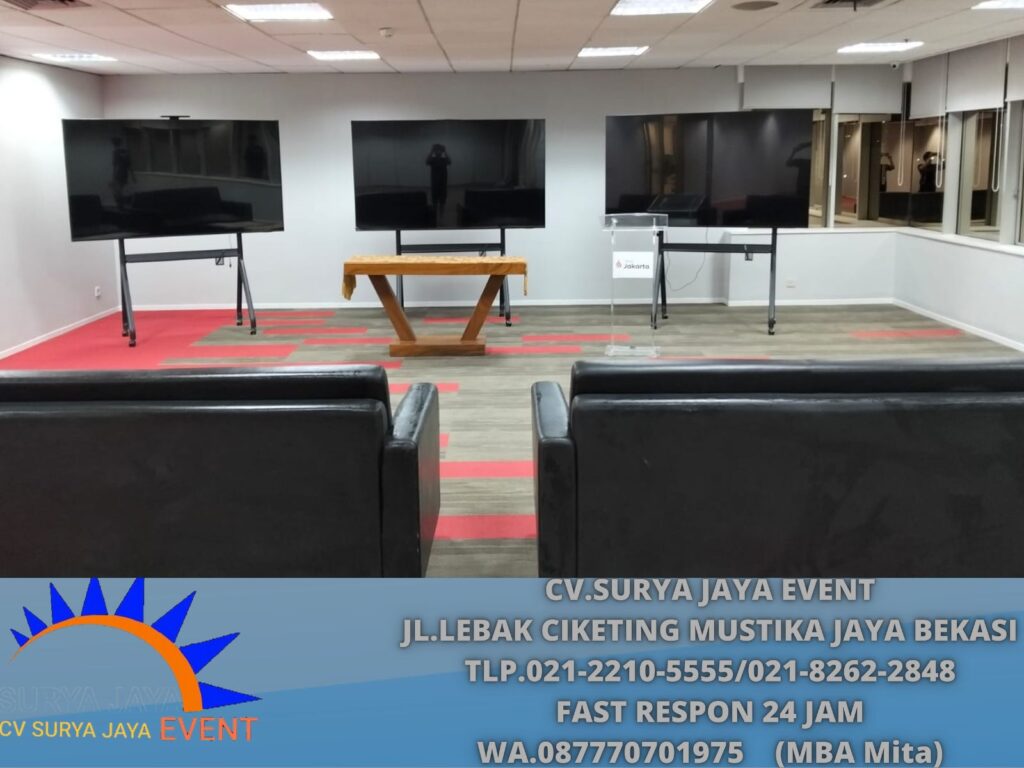 Sewa Sofa Triple Hitam Dan Meja Kaca VIP Jakarta