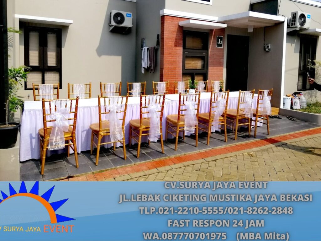 Sewa Meja Kotak, Kursi Tiffany,Kursi Futura Polos Jakarta