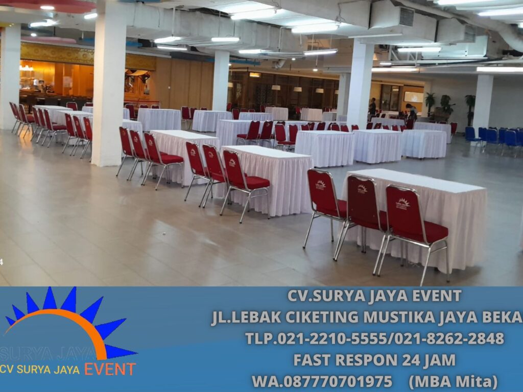 Sewa Meja Kotak, Kursi Tiffany,Kursi Futura Polos Jakarta