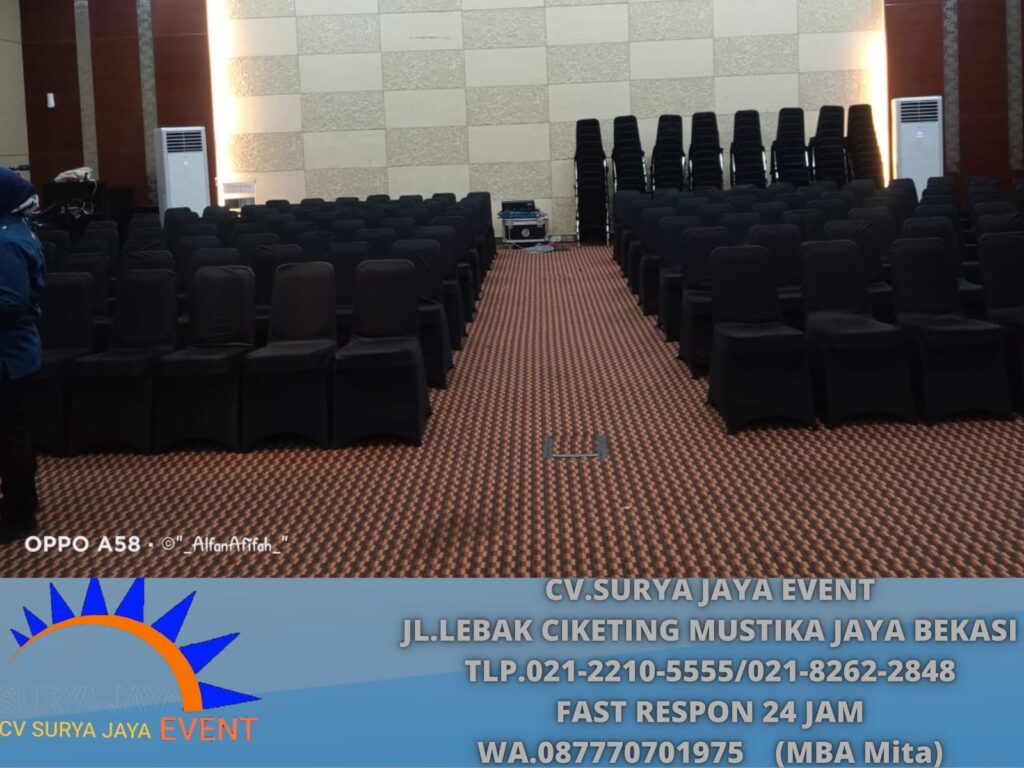 Sewa Kursi Event Lengkap Sarung Kursi Hitam Bogor