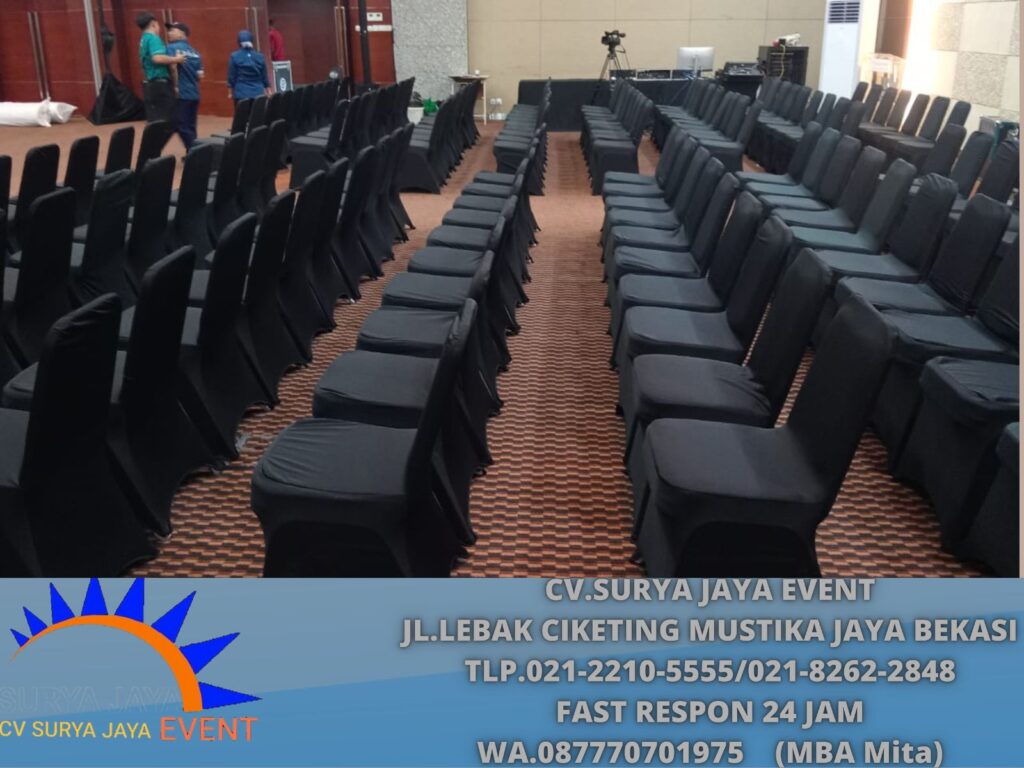 Sewa Kursi Event Lengkap Sarung Kursi Hitam Bogor
