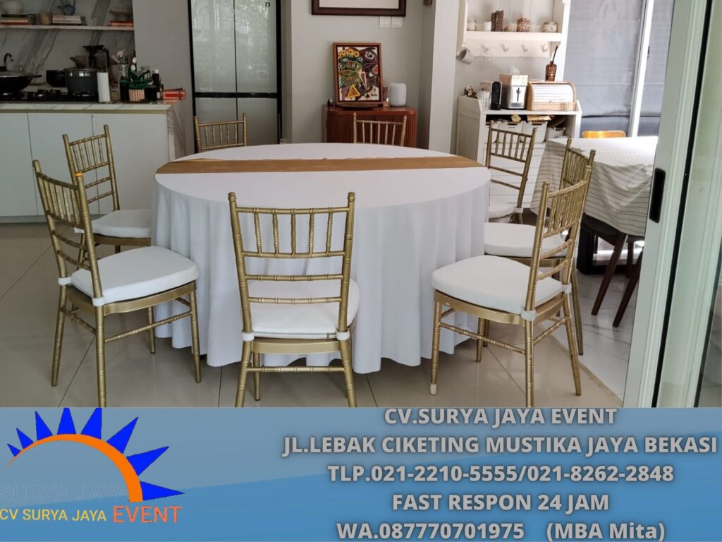 Sewa Roundtable Set Kursi Tiffany Gold Jakarta Kualitas Baik