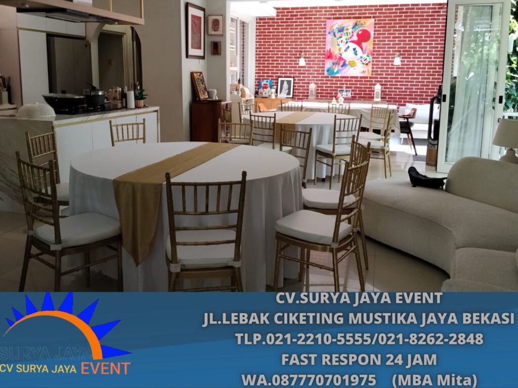 Sewa Roundtable Set Kursi Tiffany Gold Jakarta Kualitas Baik