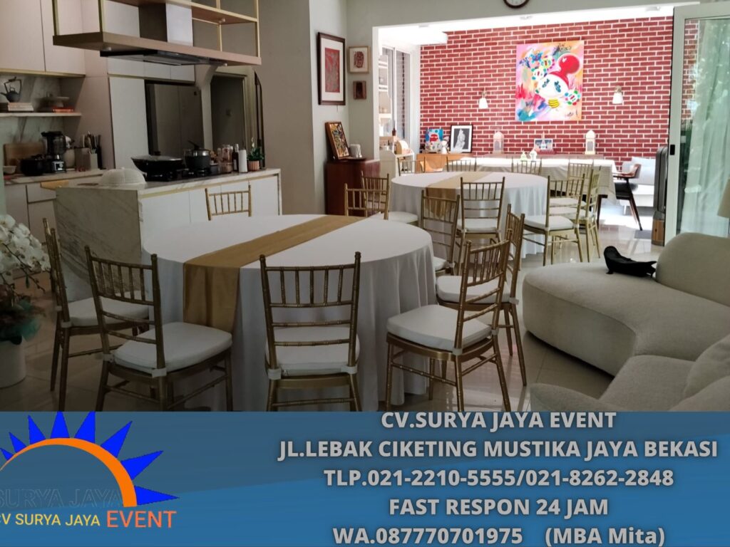 Sewa Roundtable Set Kursi Tiffany Gold Jakarta Kualitas Baik