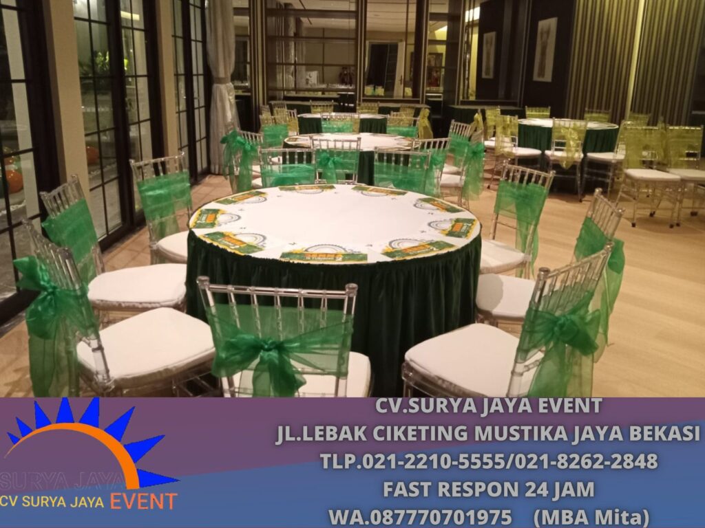 Sewa Round Table,Kursi Tifany, Meja Kotak Event Simprug Golf Senayan