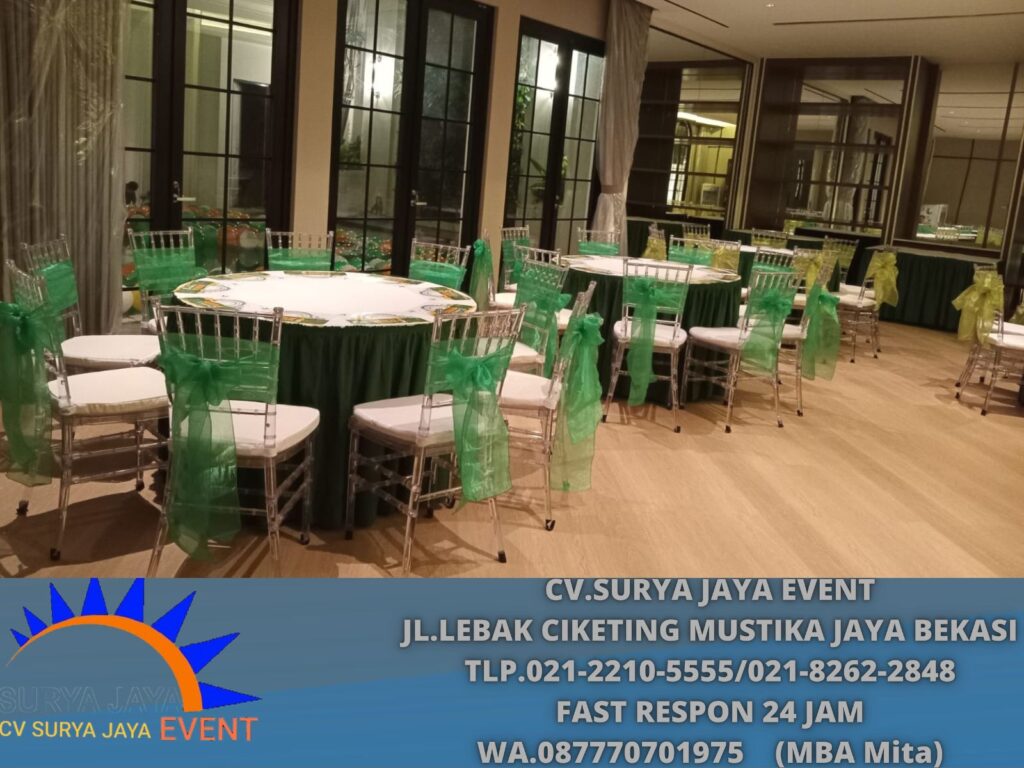 Sewa Round Table,Kursi Tifany, Meja Kotak Event Simprug Golf Senayan
