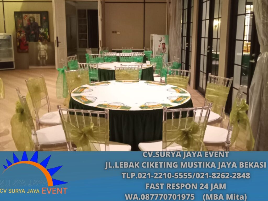 Sewa Round Table,Kursi Tifany, Meja Kotak Event Simprug Golf Senayan