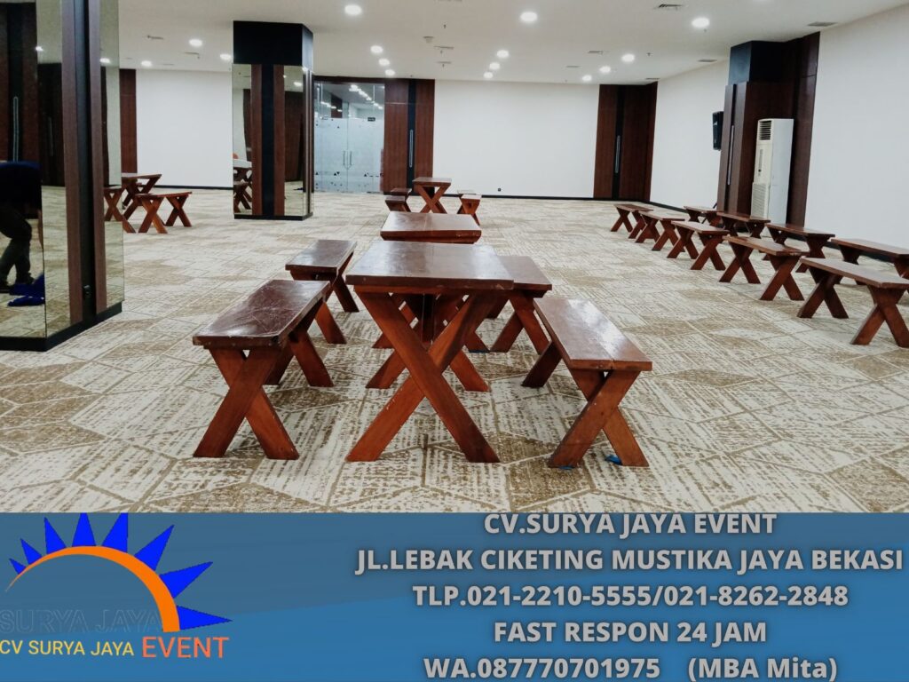 Sewa Bangku Taman Kayu Type Kaki Silang Jakarta
