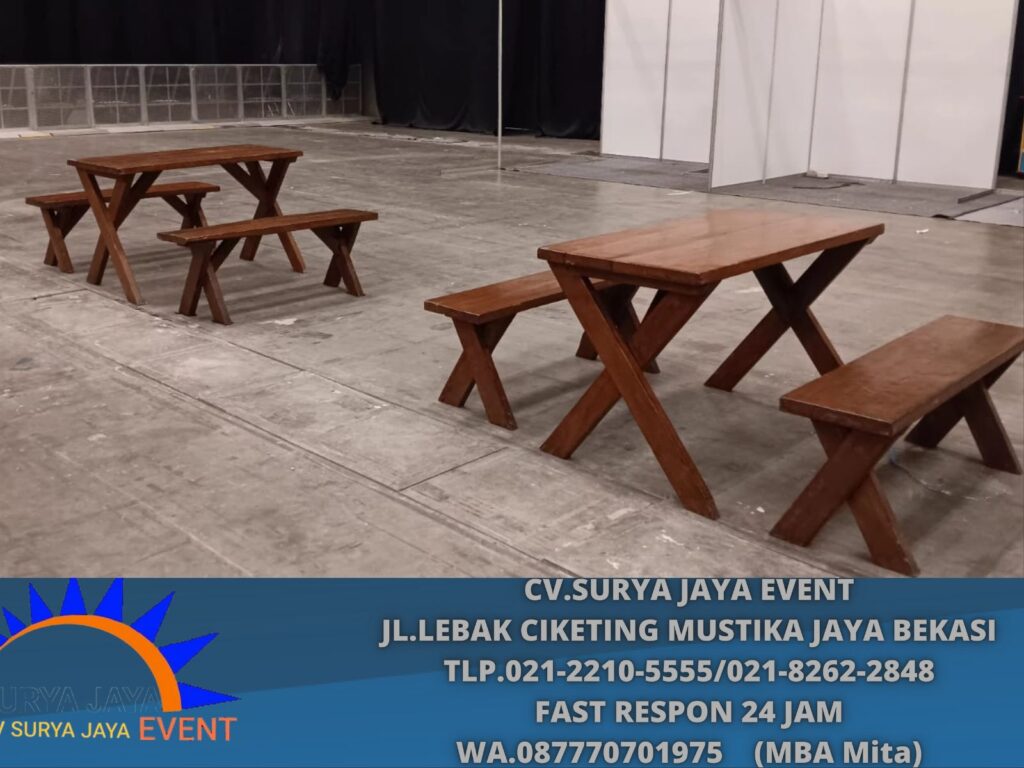 Sewa Bangku Taman Kayu Type Kaki Silang Jakarta