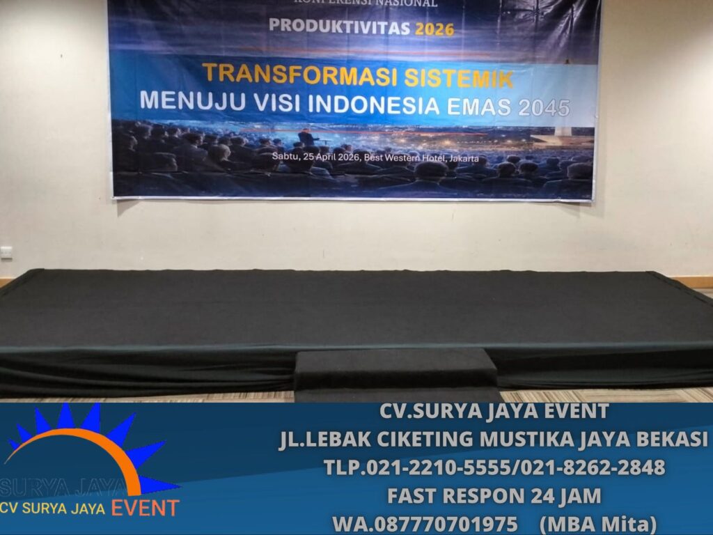 Rental Panggung 2x5 Tinggi 30cm Karpet Hitam Jakarta Timur
