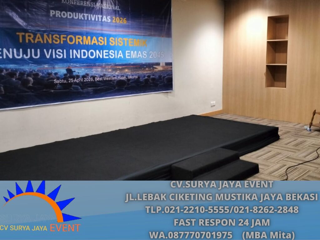 Rental Panggung 2x5 Tinggi 30cm Karpet Hitam Jakarta Timur