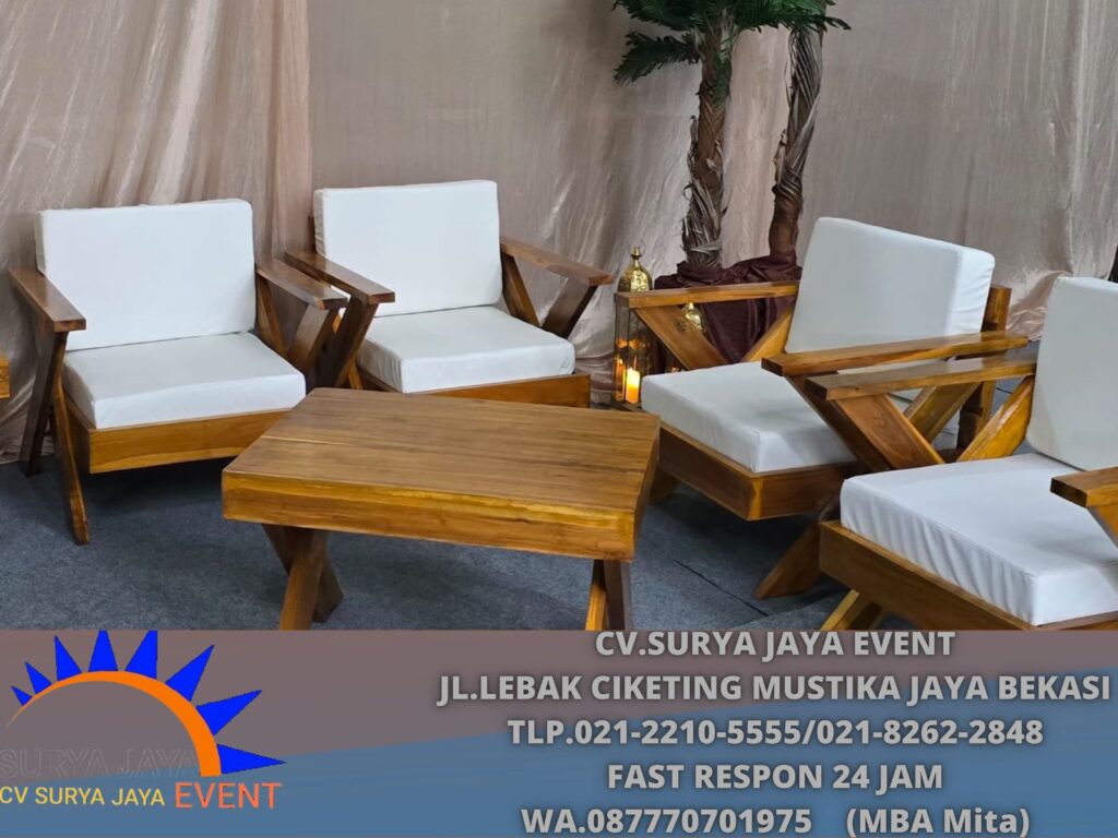 Sewa Sofa Out door Dan Meja Kaki Silang Jakarta