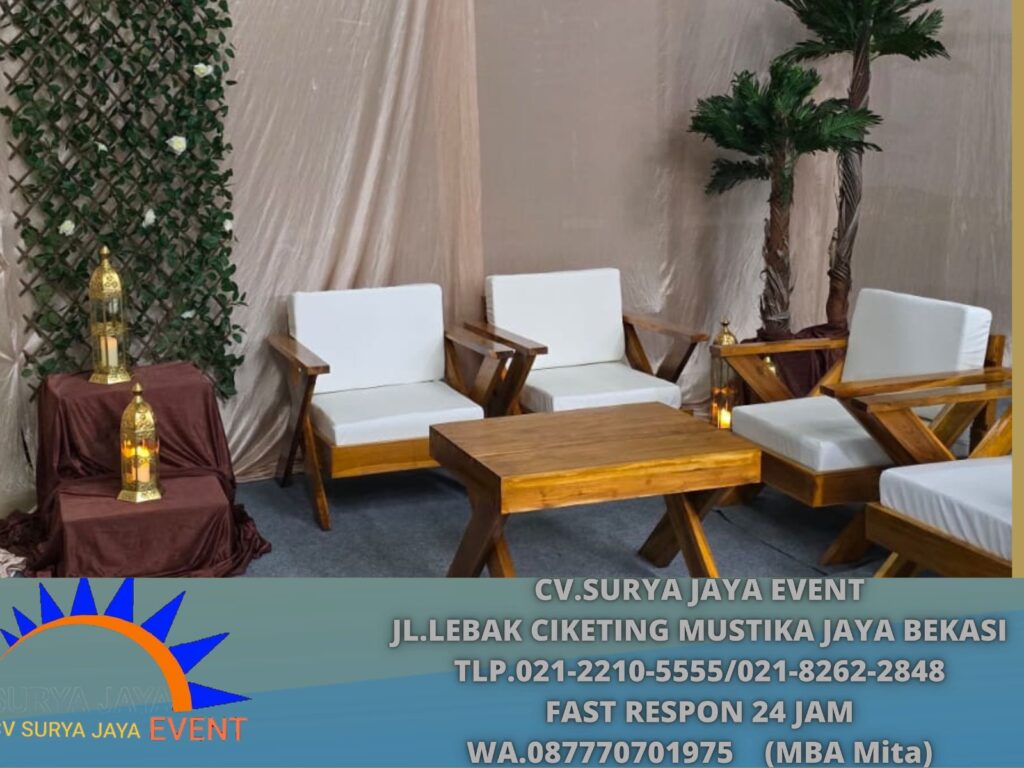 Sewa Sofa Out door Dan Meja Kaki Silang Jakarta