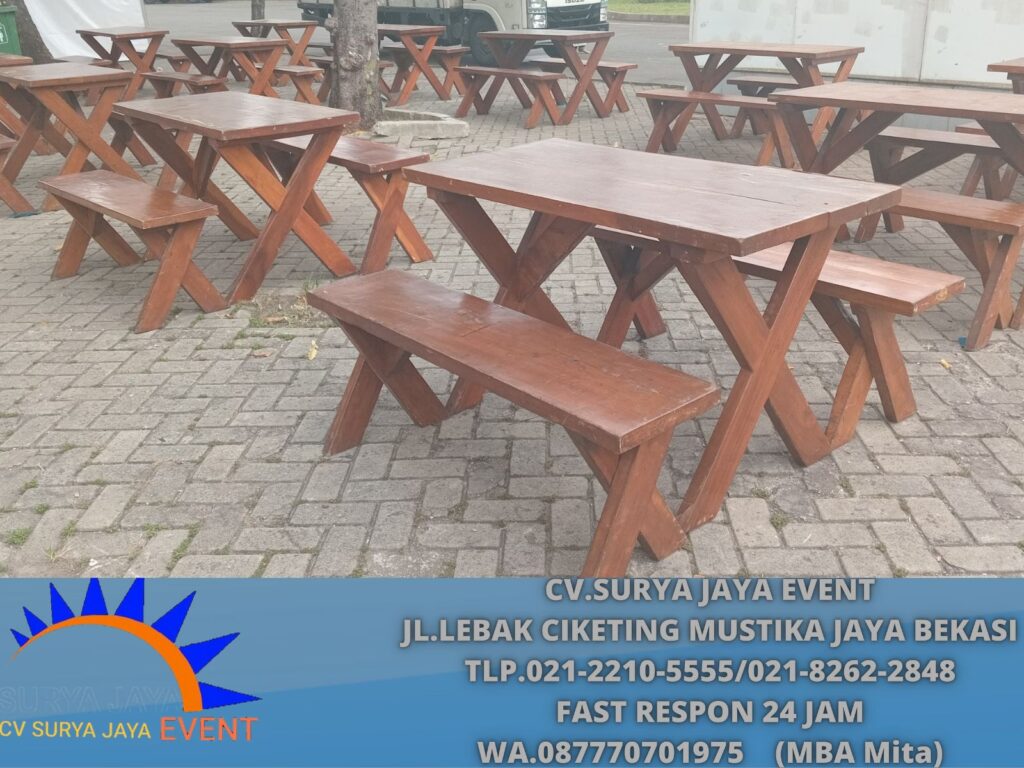 Sewa MEJA, BANGKU TAMAN EXTRA Event Cibubur Jaktim
