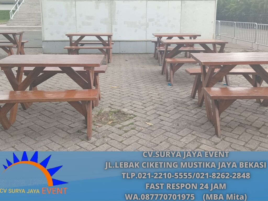 Sewa MEJA, BANGKU TAMAN EXTRA Event Cibubur Jaktim