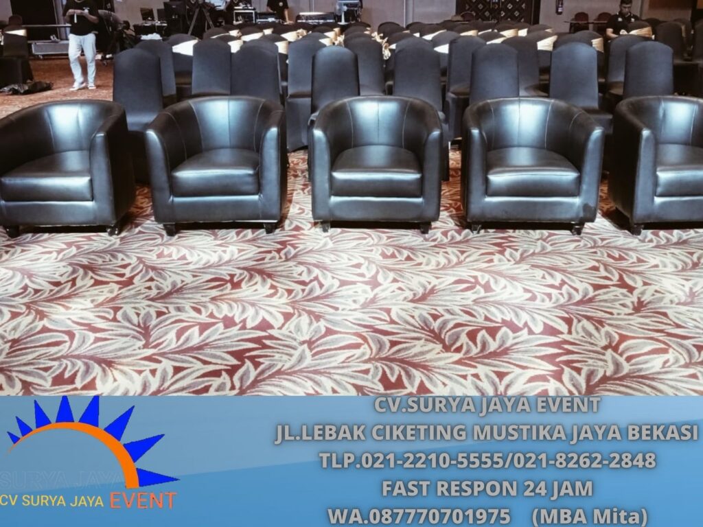 Sewa Sofa Oval Hitam Event Sopo Dell Tower - Kuningan