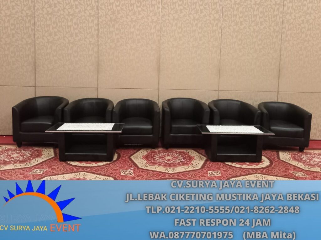 Sewa Sofa Oval Hitam Event Sopo Dell Tower - Kuningan