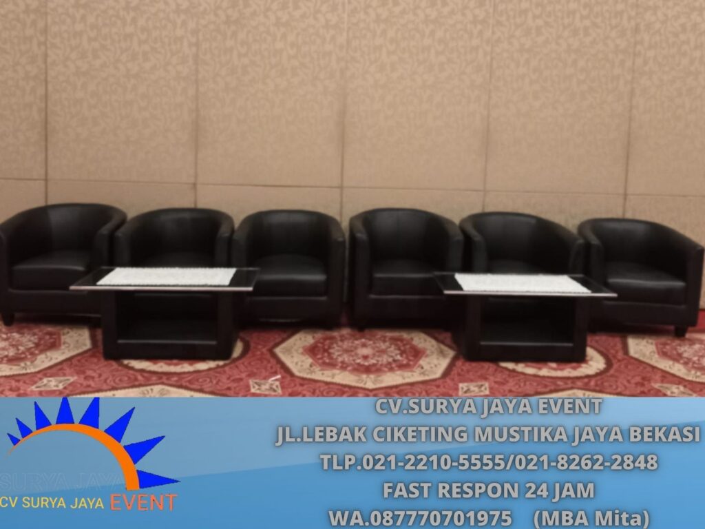 Sewa Sofa Oval Hitam Event Sopo Dell Tower - Kuningan