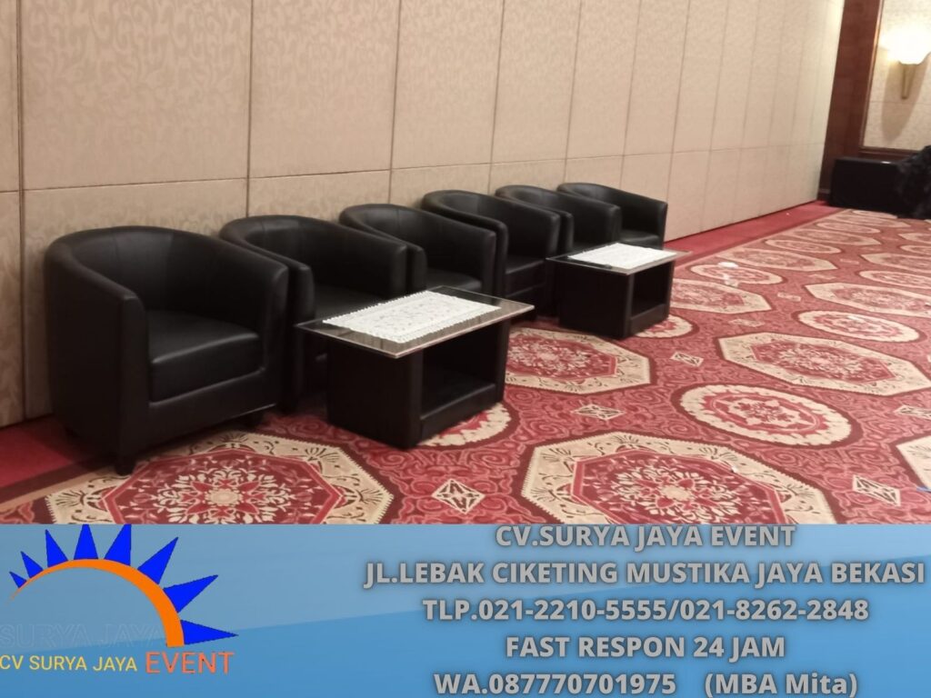 Sewa Sofa Oval Hitam Event Sopo Dell Tower - Kuningan