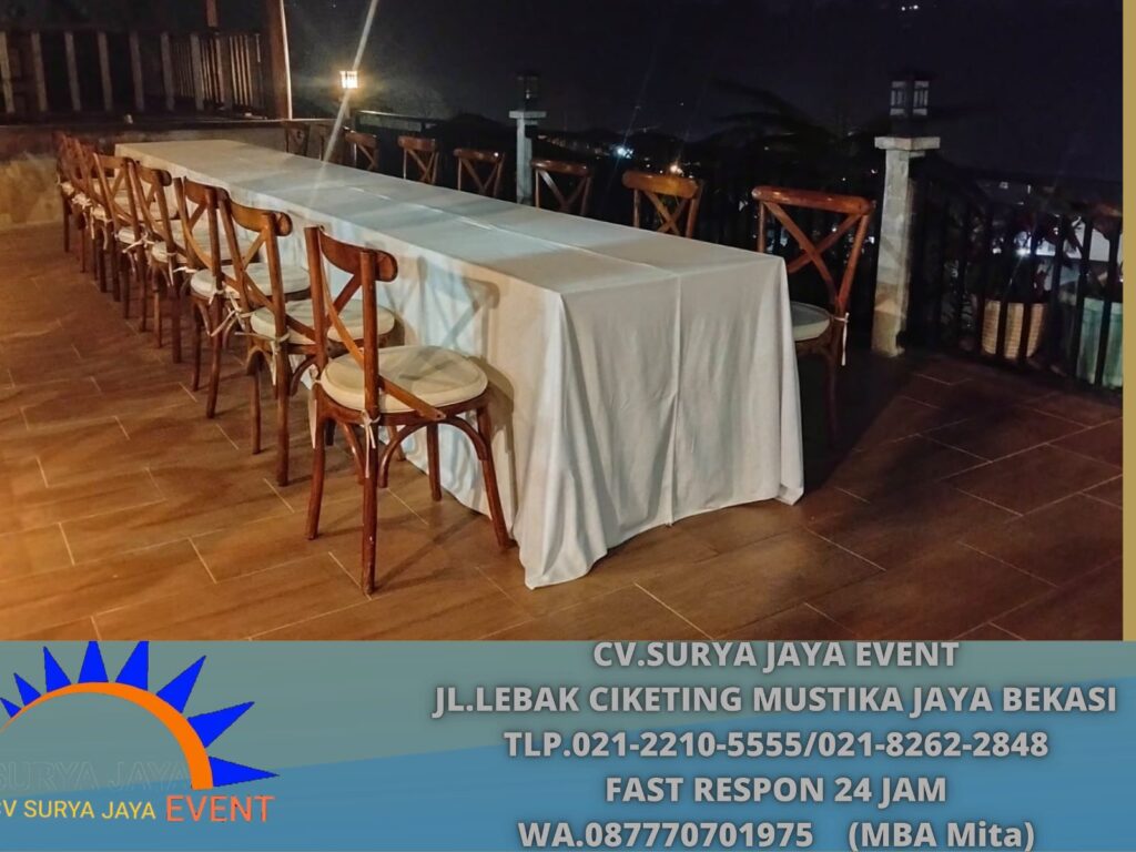 Sewa Kursi Silang Kayu Jati Cibubur Jaktim