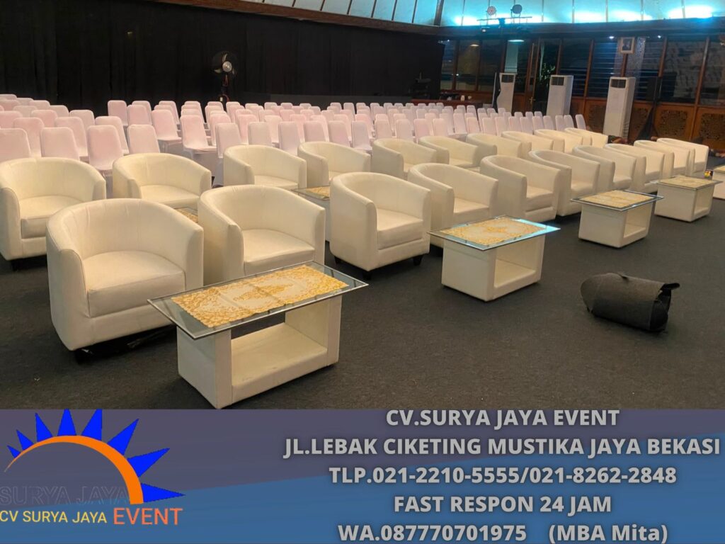 Sewa Podium Hydrolic,Sofa Oval,Meja Kursi Jakarta