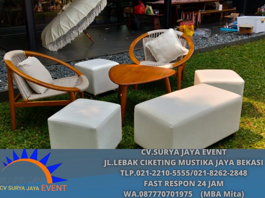 Sewa Puff Putih Kaki stainless Jakarta