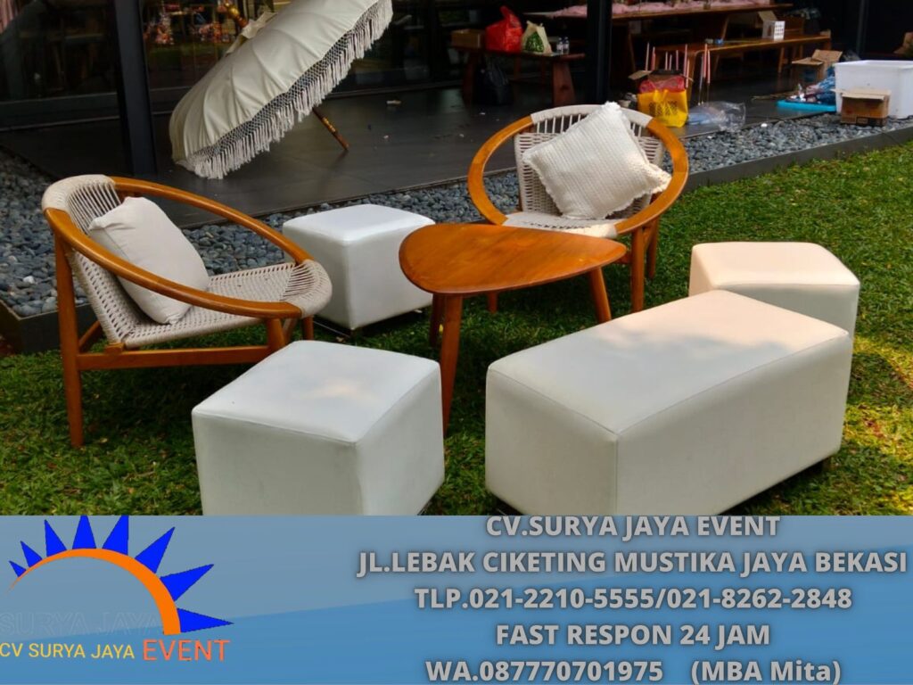 Sewa Puff Putih Kaki stainless Jakarta