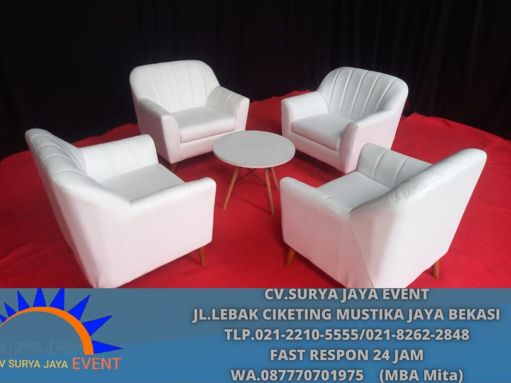 Sewa Sofa Retro Triple Dan Single Putih Jakarta