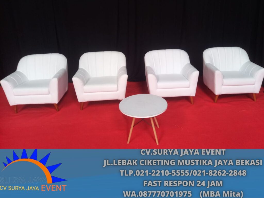 Sewa Sofa Retro Triple Dan Single Putih Jakarta