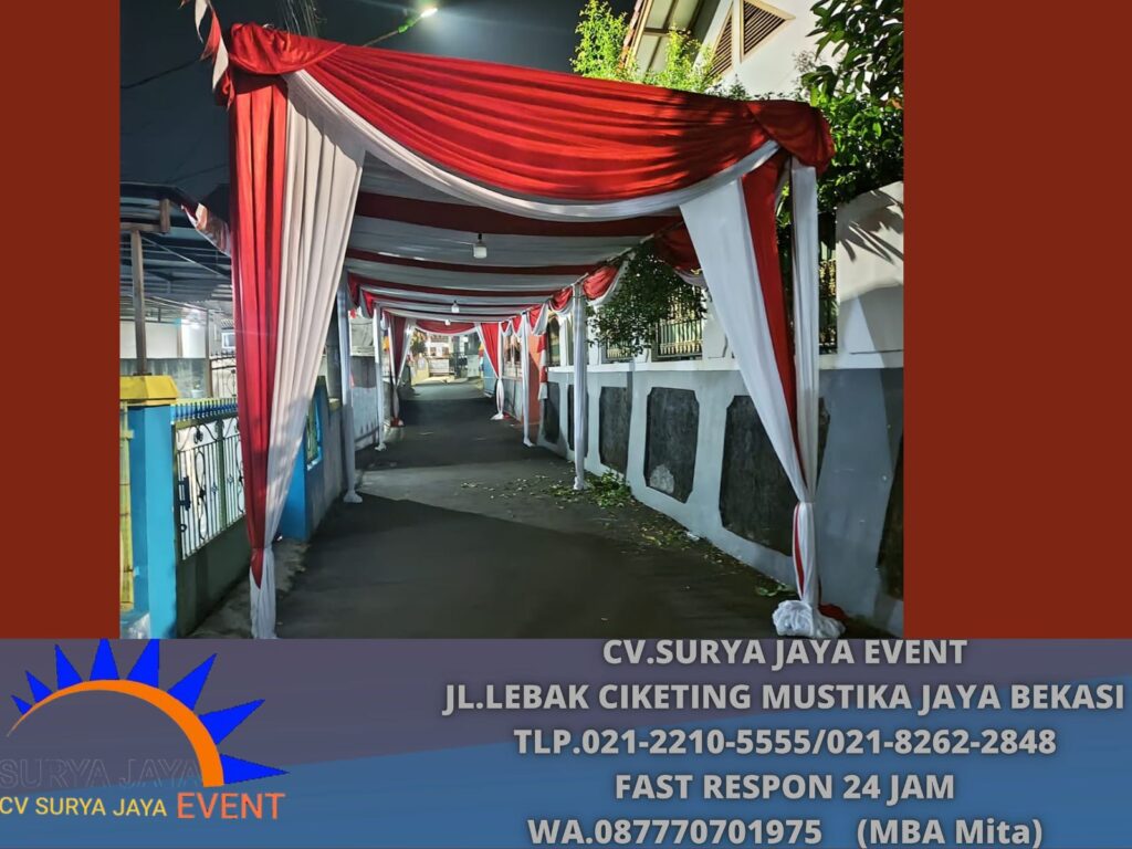 Sewa Tenda Serut Merah Putih Event BPJS Cempaka Putih Jakarta