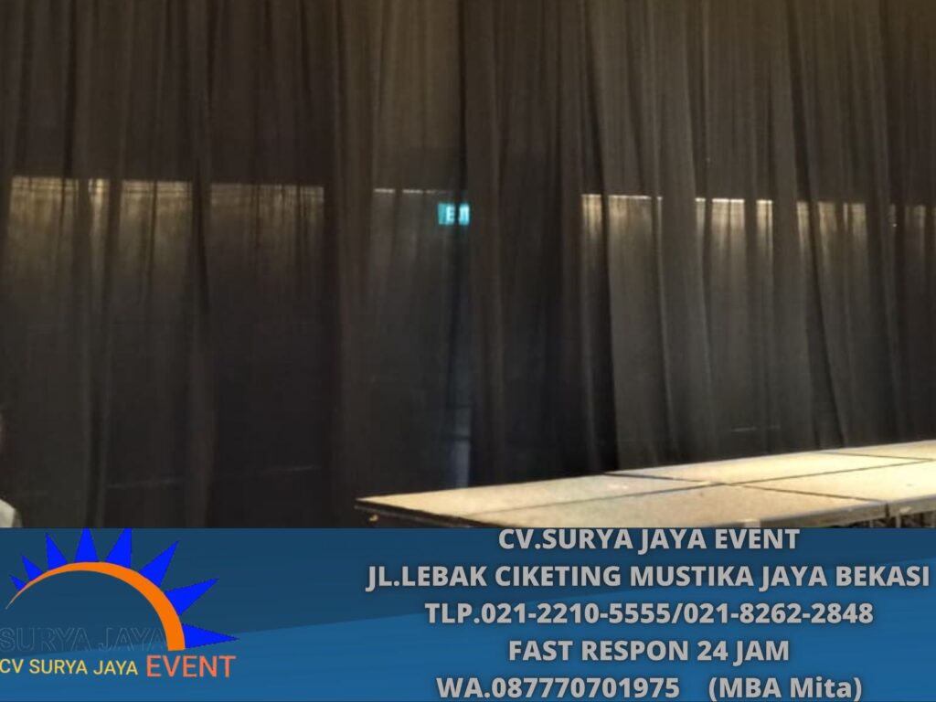 Sewa Kain Tirai hitam event HOTEL Shangrila jakarta