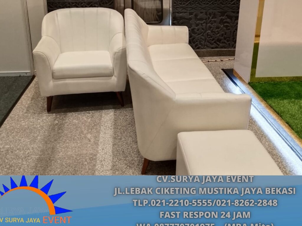 Sewa Sofa Retro Triple Dan Single Putih Jakarta