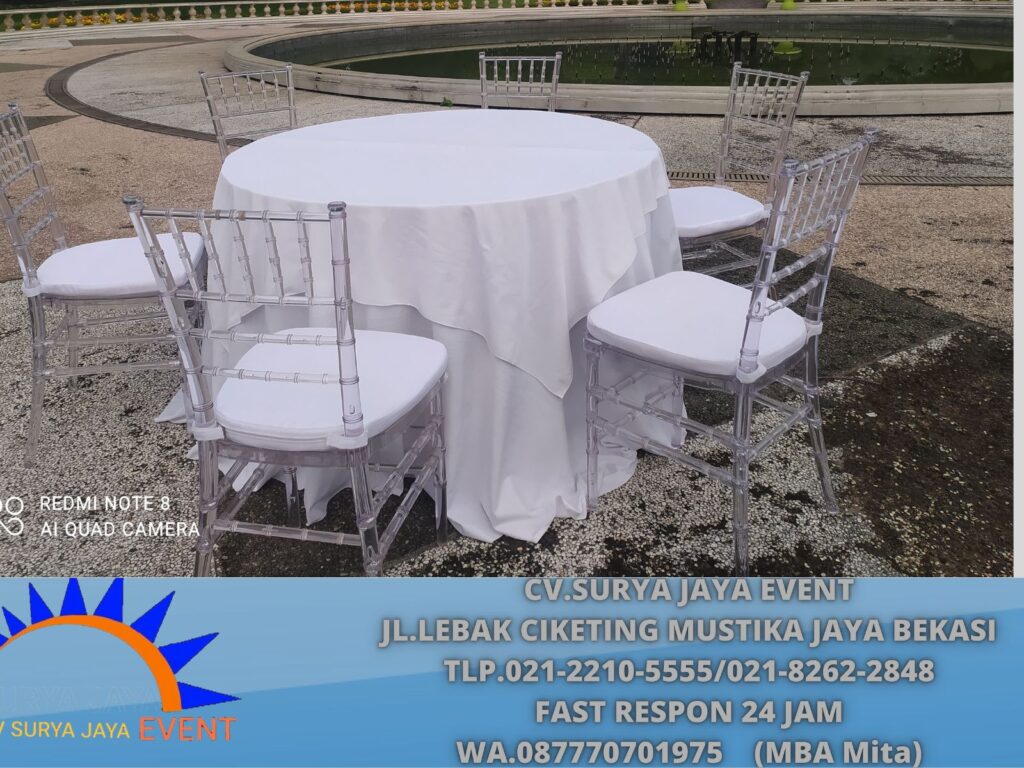 Rental Round table,Tiffany Acrylic Chairs Jakarta