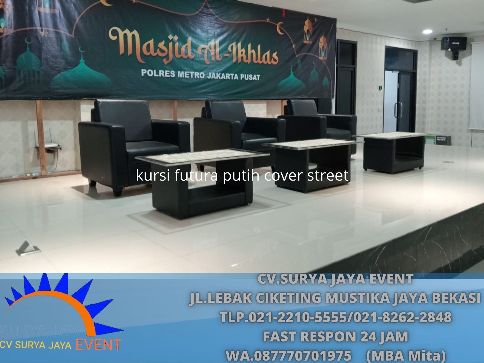 sofa single hitam VIP meja (3)
